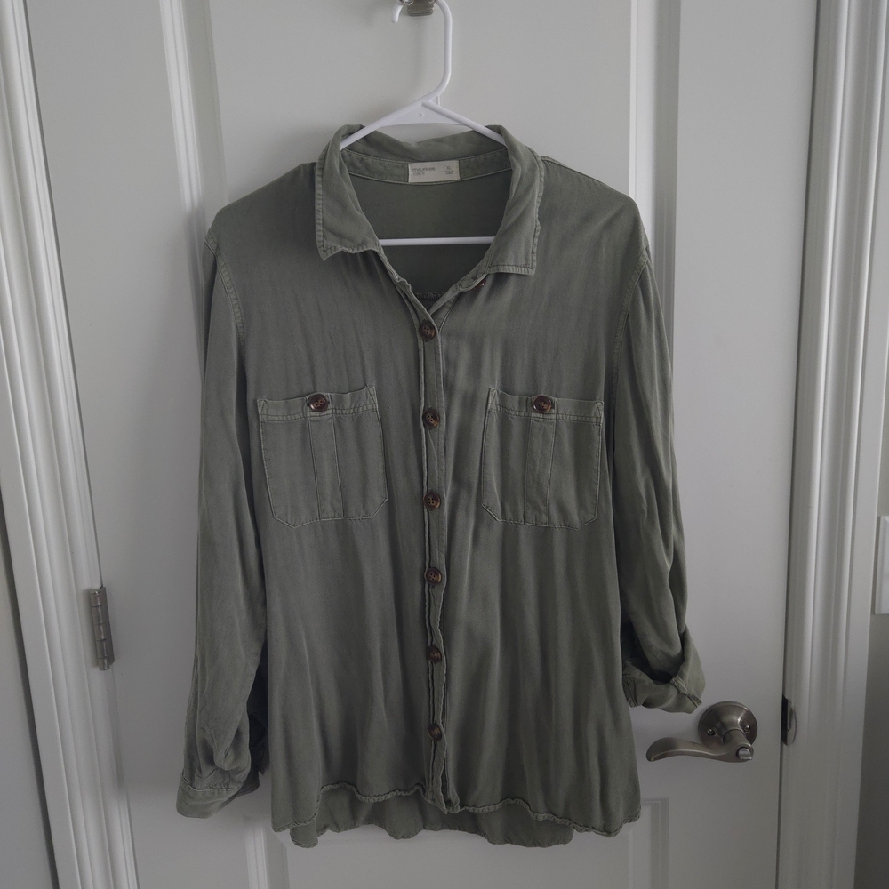 Maurices Olive Button-Down Shirt